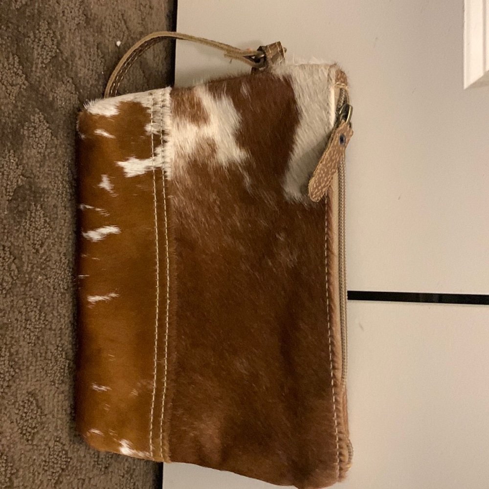Cowhide wristlet